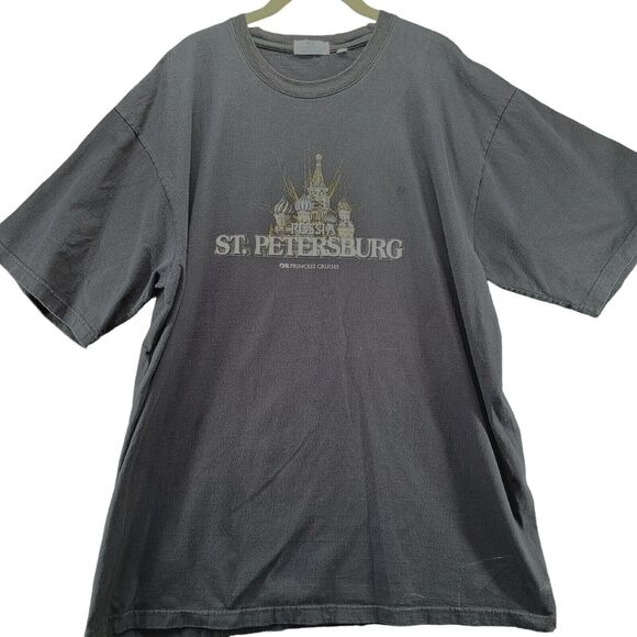 Princess Cruise Mens T-Shirt Black Size XXXL 100% Cotton St. Petersburg Imperfec - Picture 1 of 12